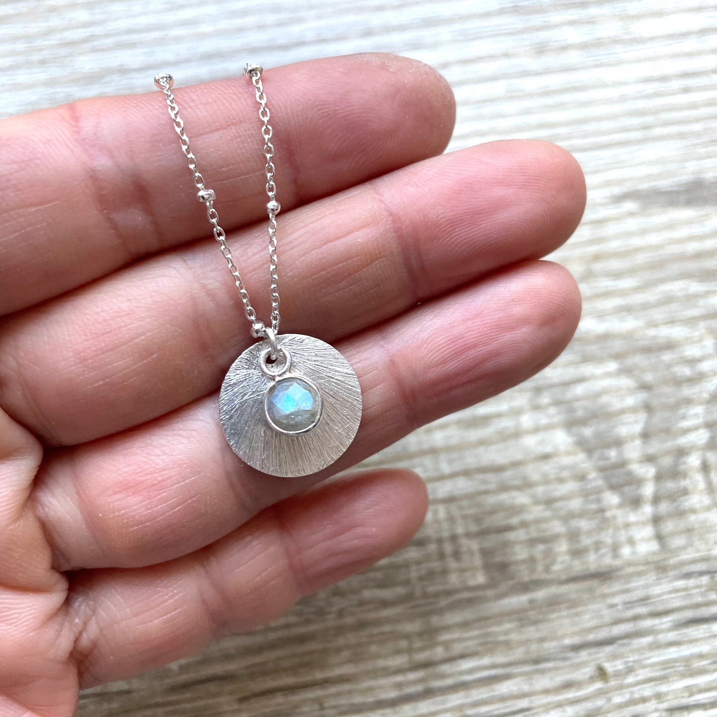 Collier Médaille Labradorite argent vide-atelier