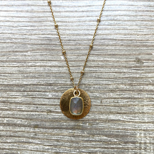 Collier Labradorite médaille vide-atelier