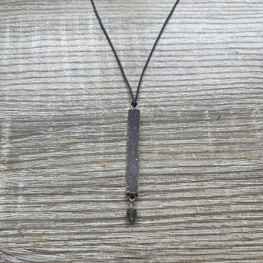 Collier Agate Druzy Labradorite argent massif vide-atelier
