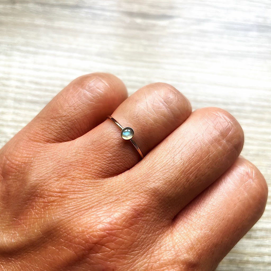 Bague labradorite plaqué discount or