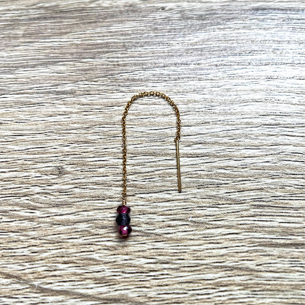 Boucle d’oreille chaîne pierres naturelles Sana