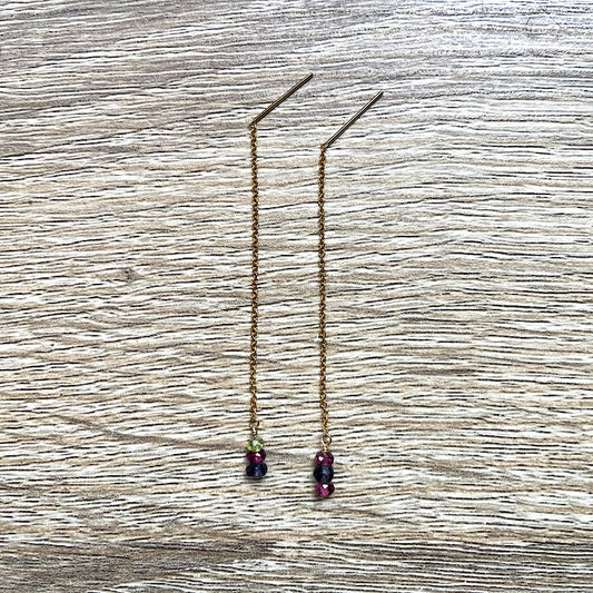 Boucle d’oreille chaîne pierres naturelles Sana