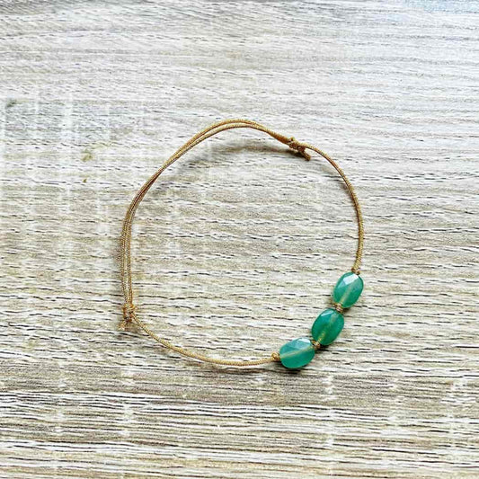 Bracelet nœud coulissant Aventurine verte