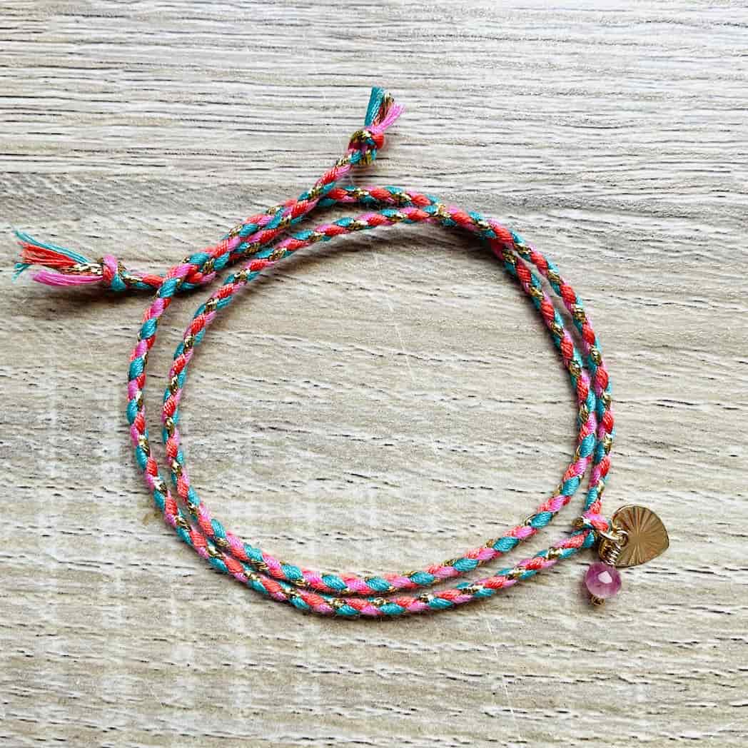 Bracelet en Tourmaline rose, pierre de naissance du mois d'Octobre