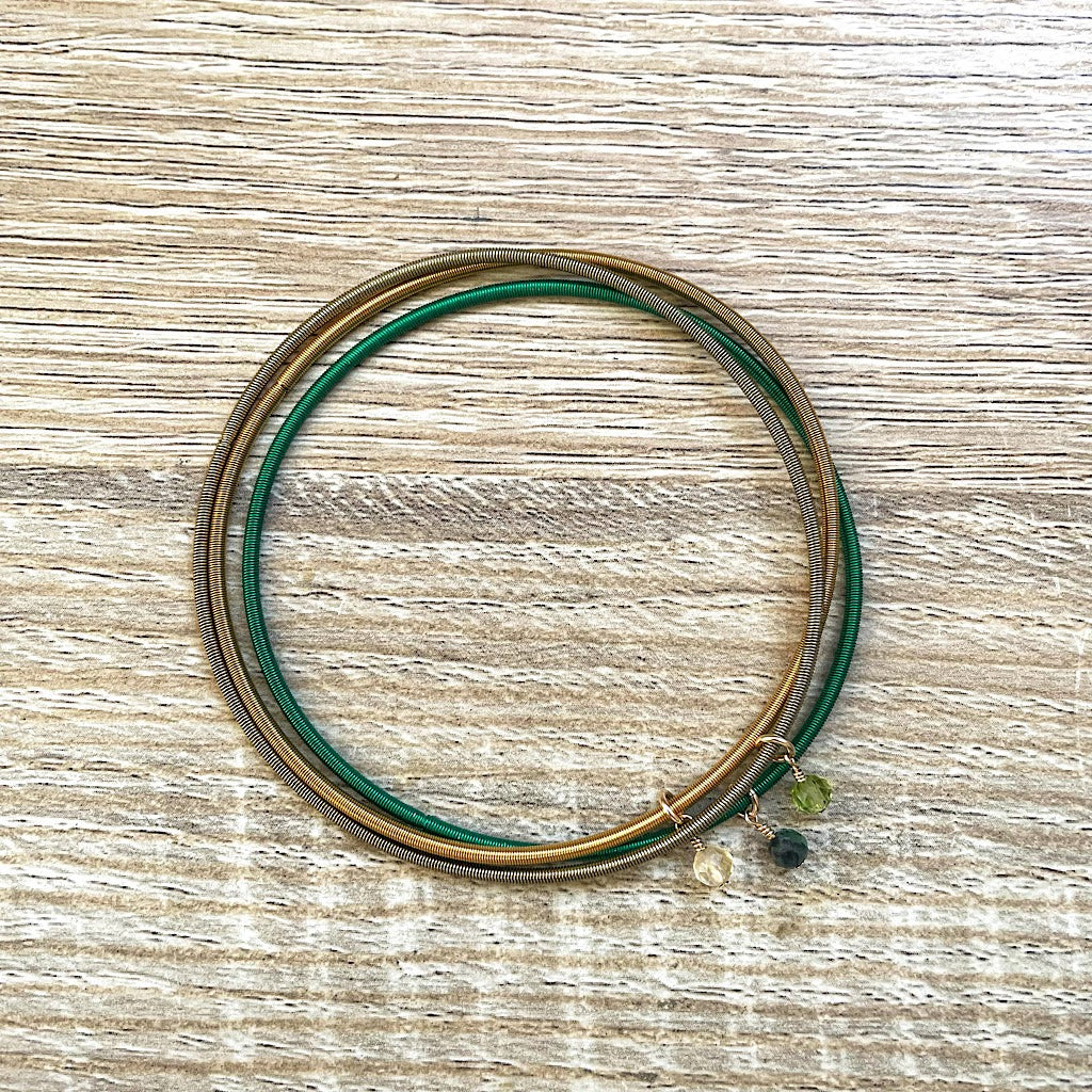 Bracelet jonc Citrine acier doré Janis