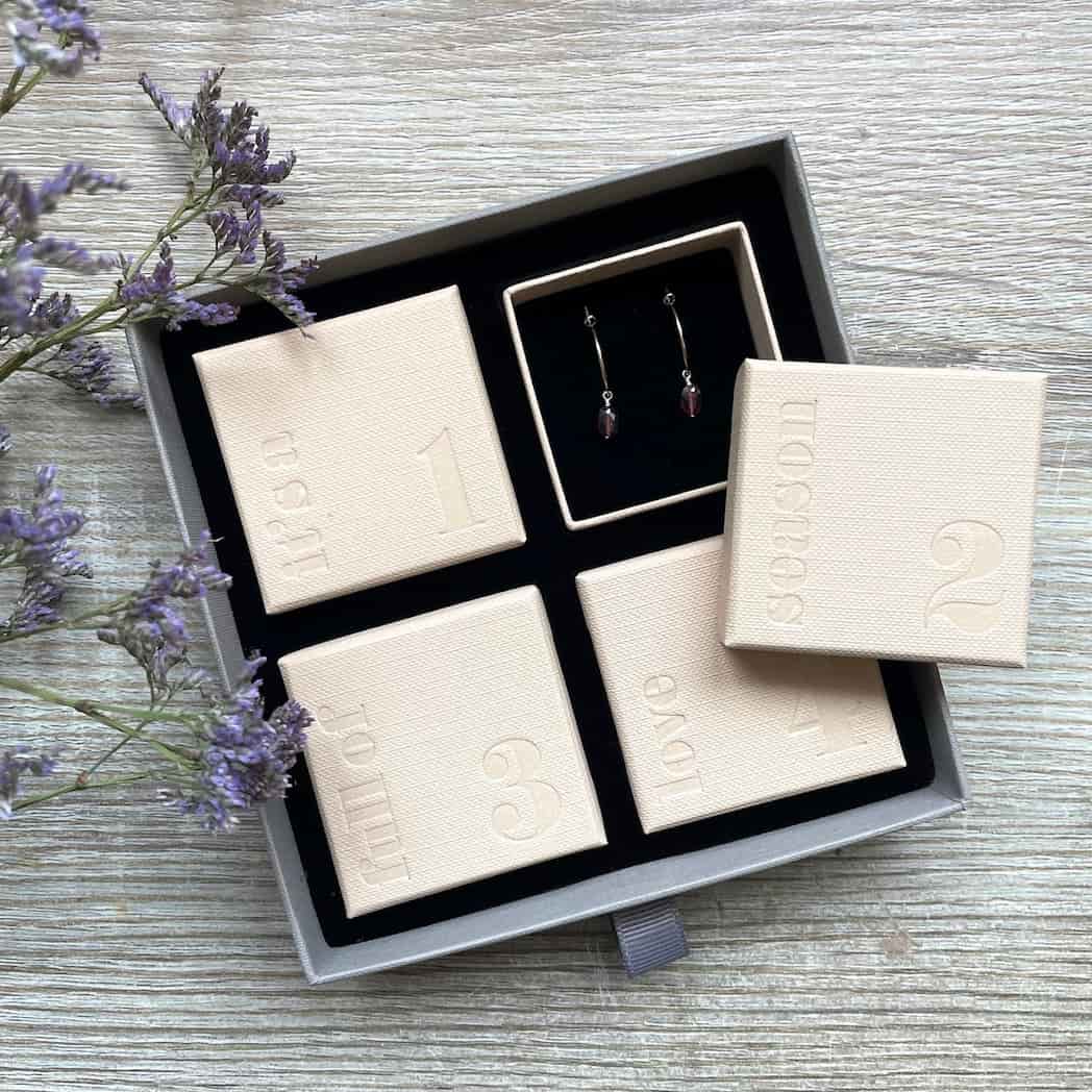 Coffret cadeau parure bijoux Grenat