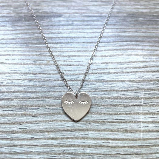 Collier cœur en argent massif