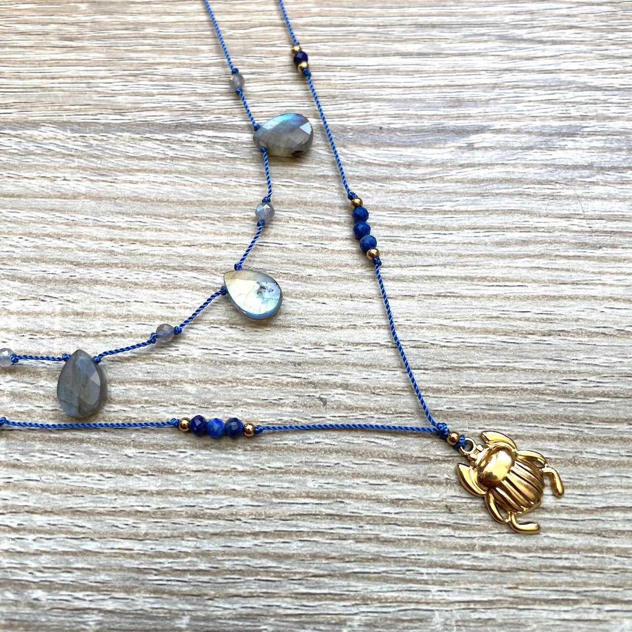 Collier Lapis Lazuli Scarabée - Sagesse et Protection - Ava