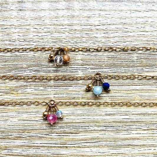 Collier pampilles en pierres naturelles