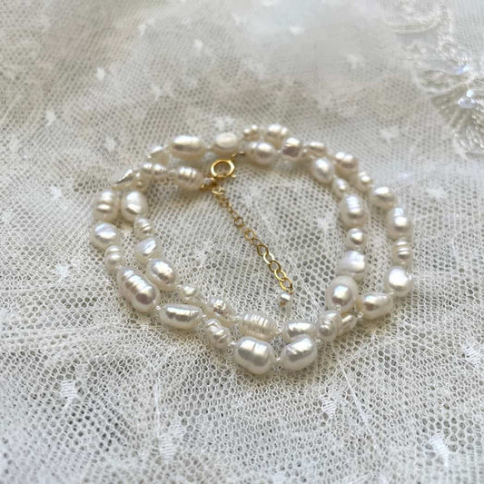 Collier perles blanches