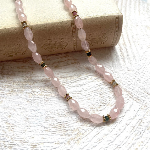 Collier Quartz rose modèle unique