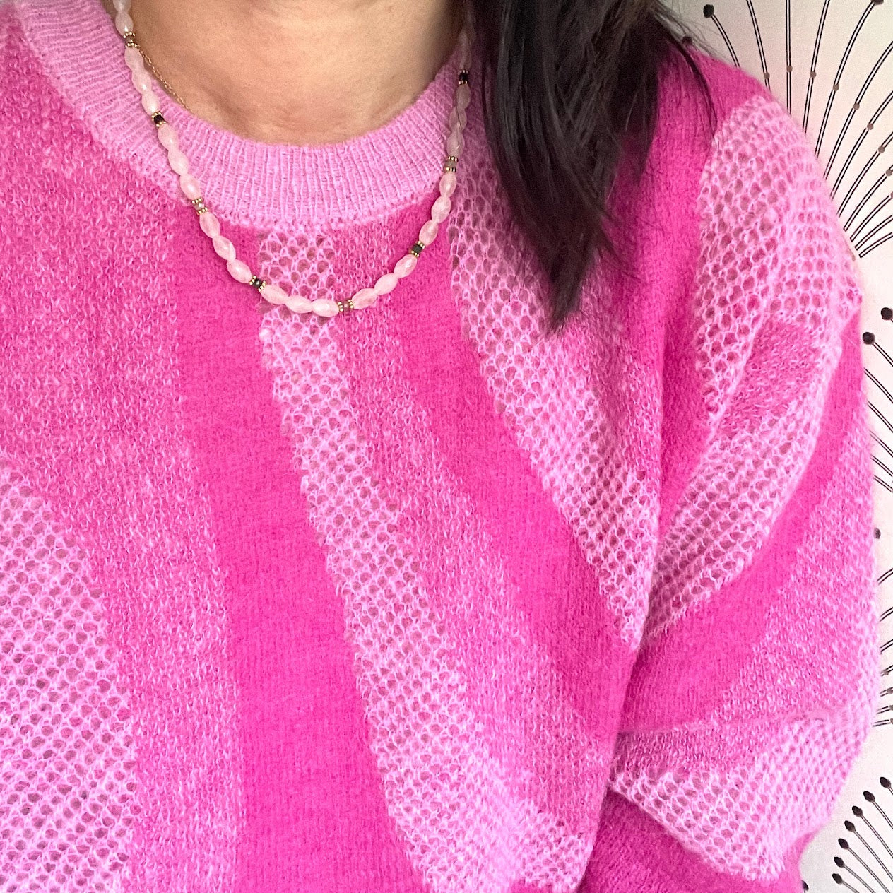 Collier Quartz rose modèle unique