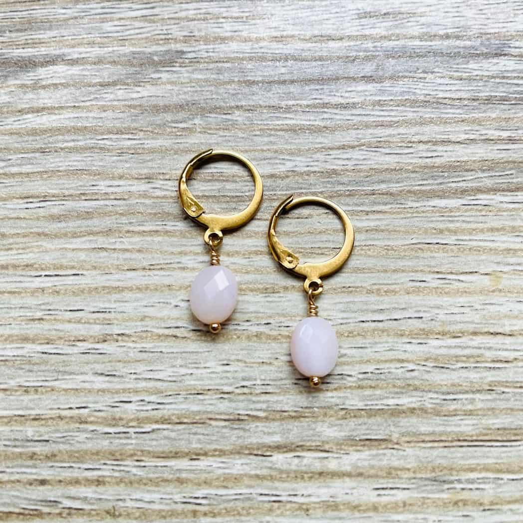 Créoles en Opale rose