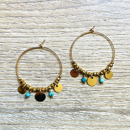 Créoles Turquoise Charlie