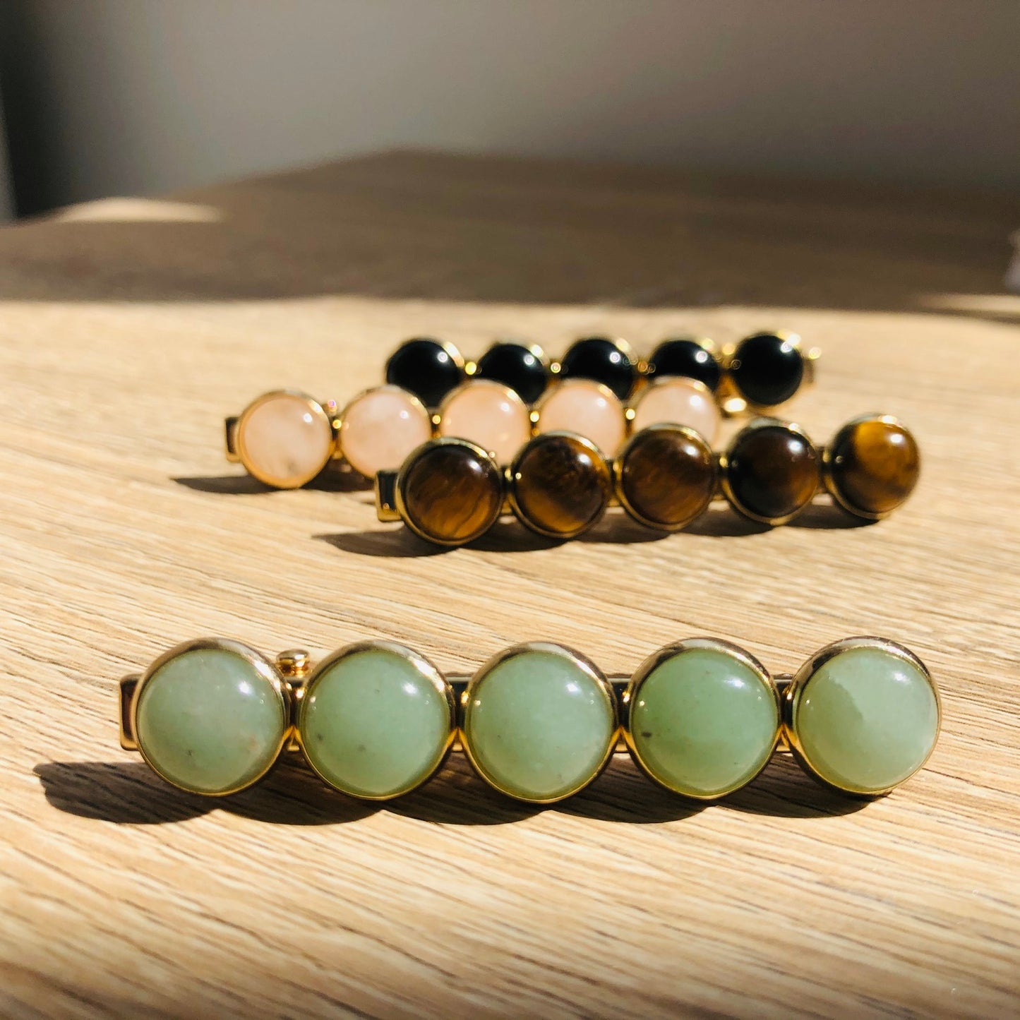 Barrette pince pierres naturelles Estelle