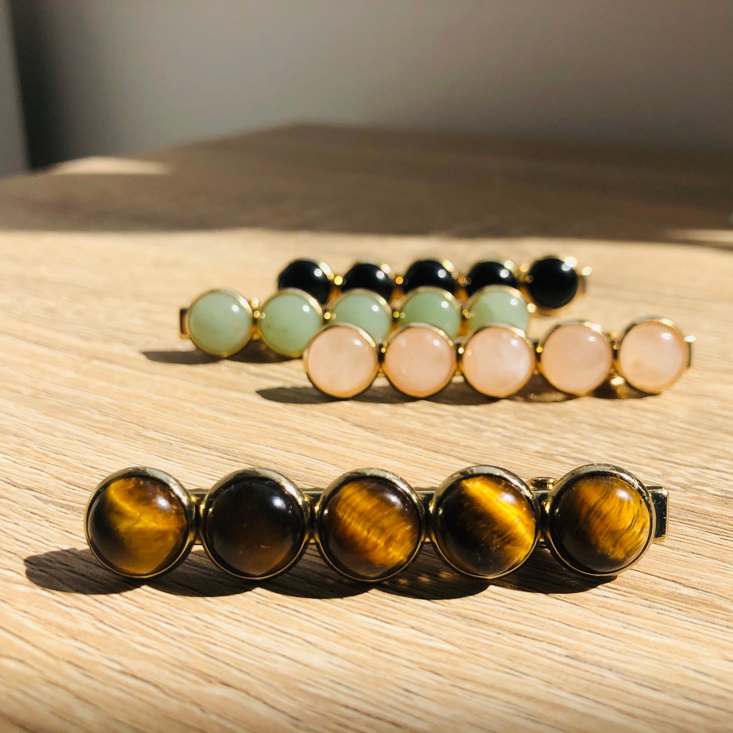 Barrette pince pierres naturelles Estelle