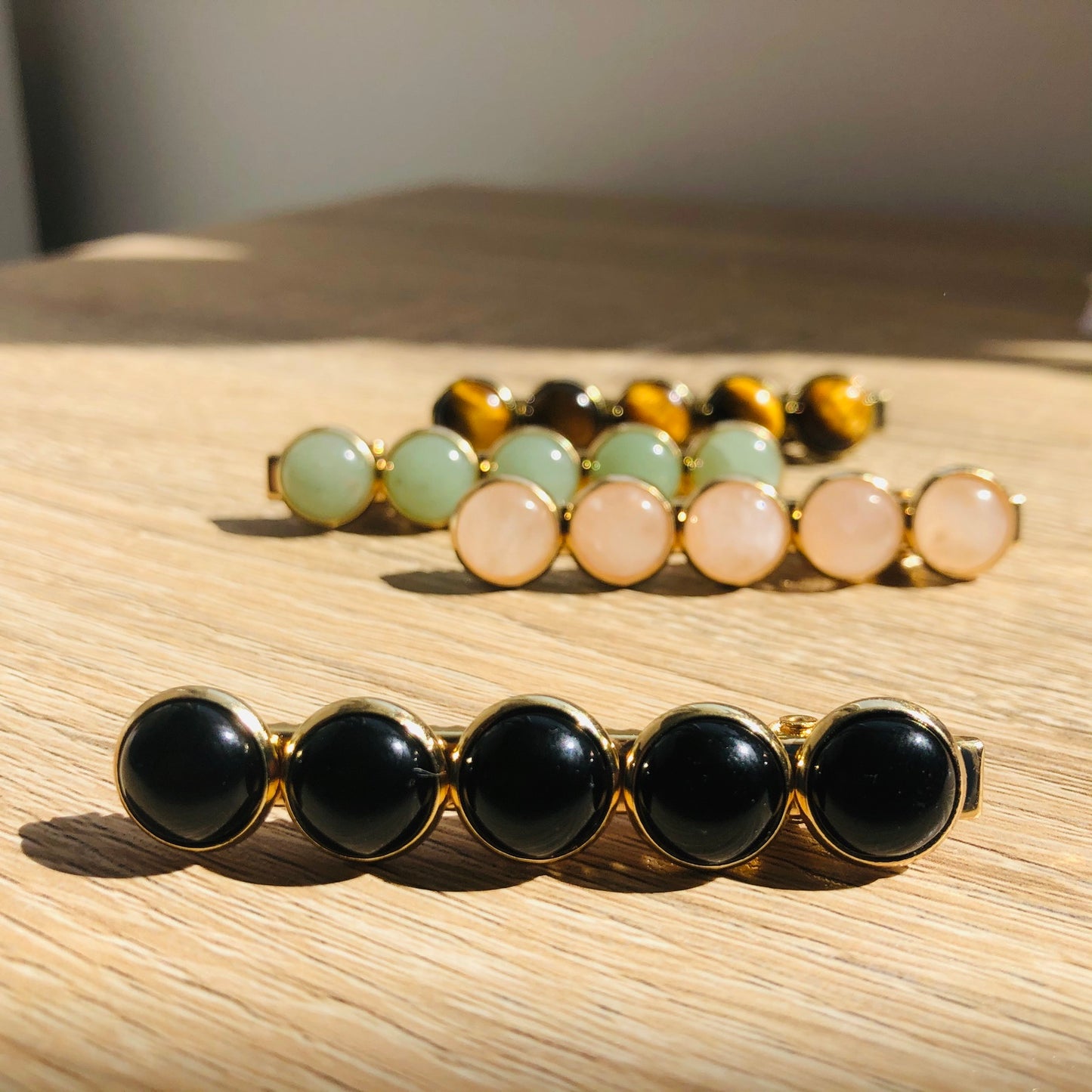 Barrette pince pierres naturelles Estelle