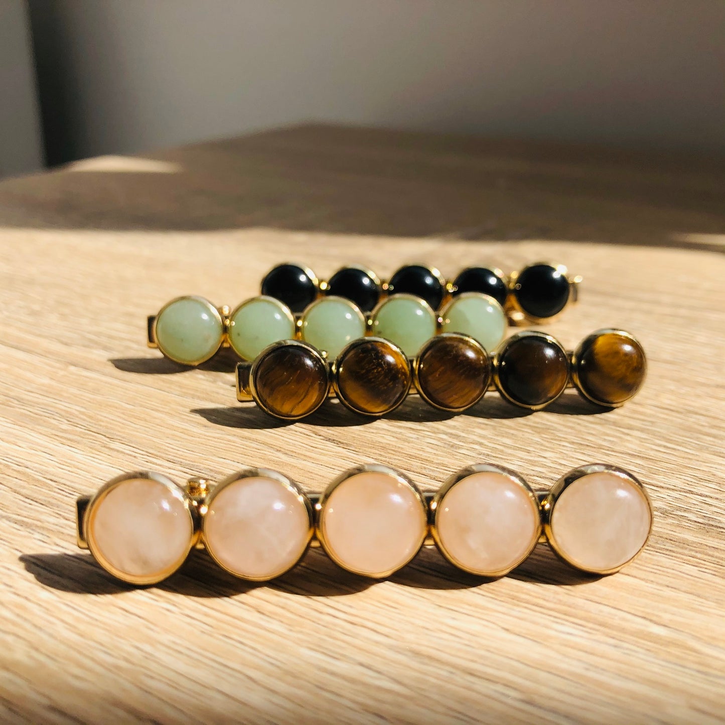 Barrette pince pierres naturelles Estelle