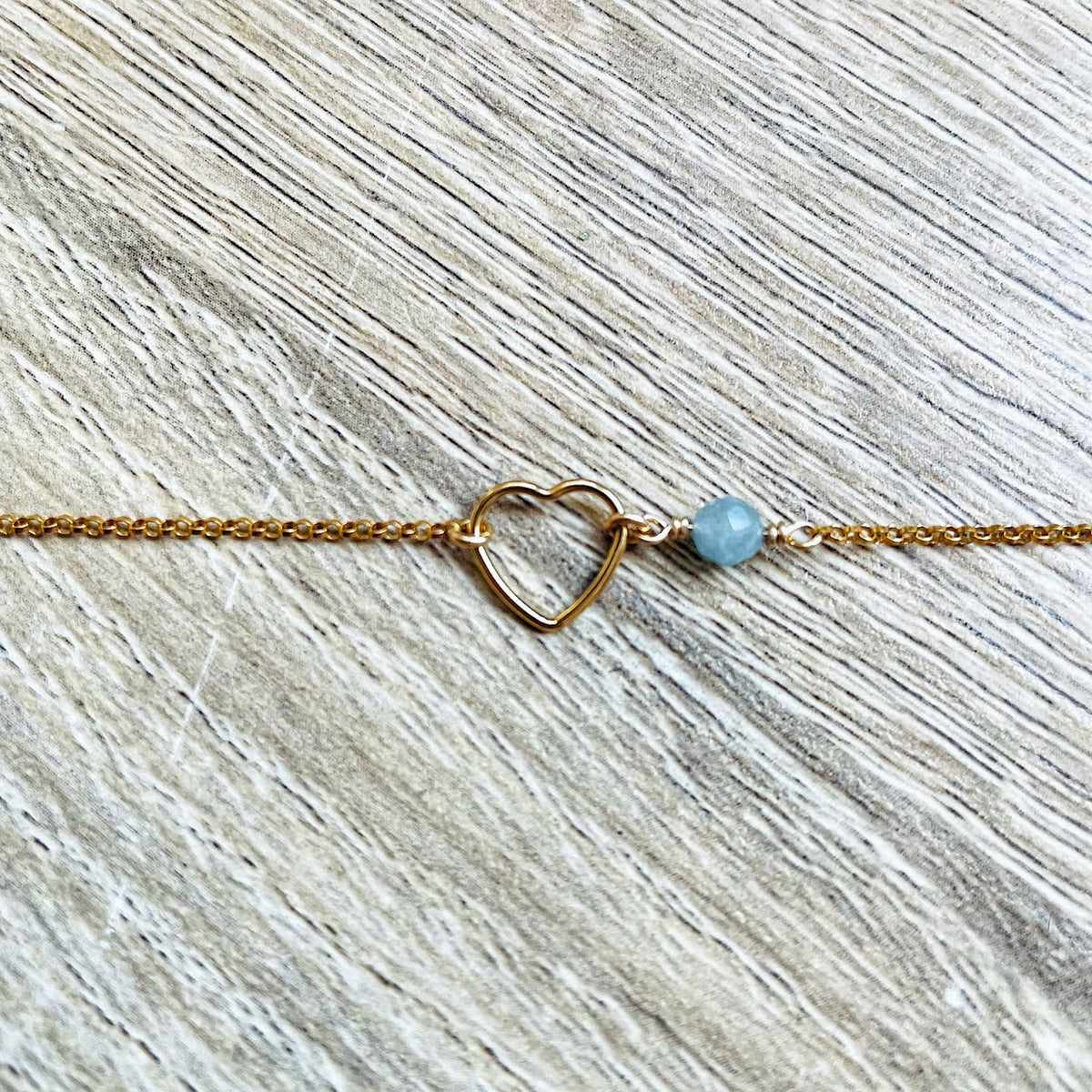 Bracelet pierre de naissance Mars Aigue marine