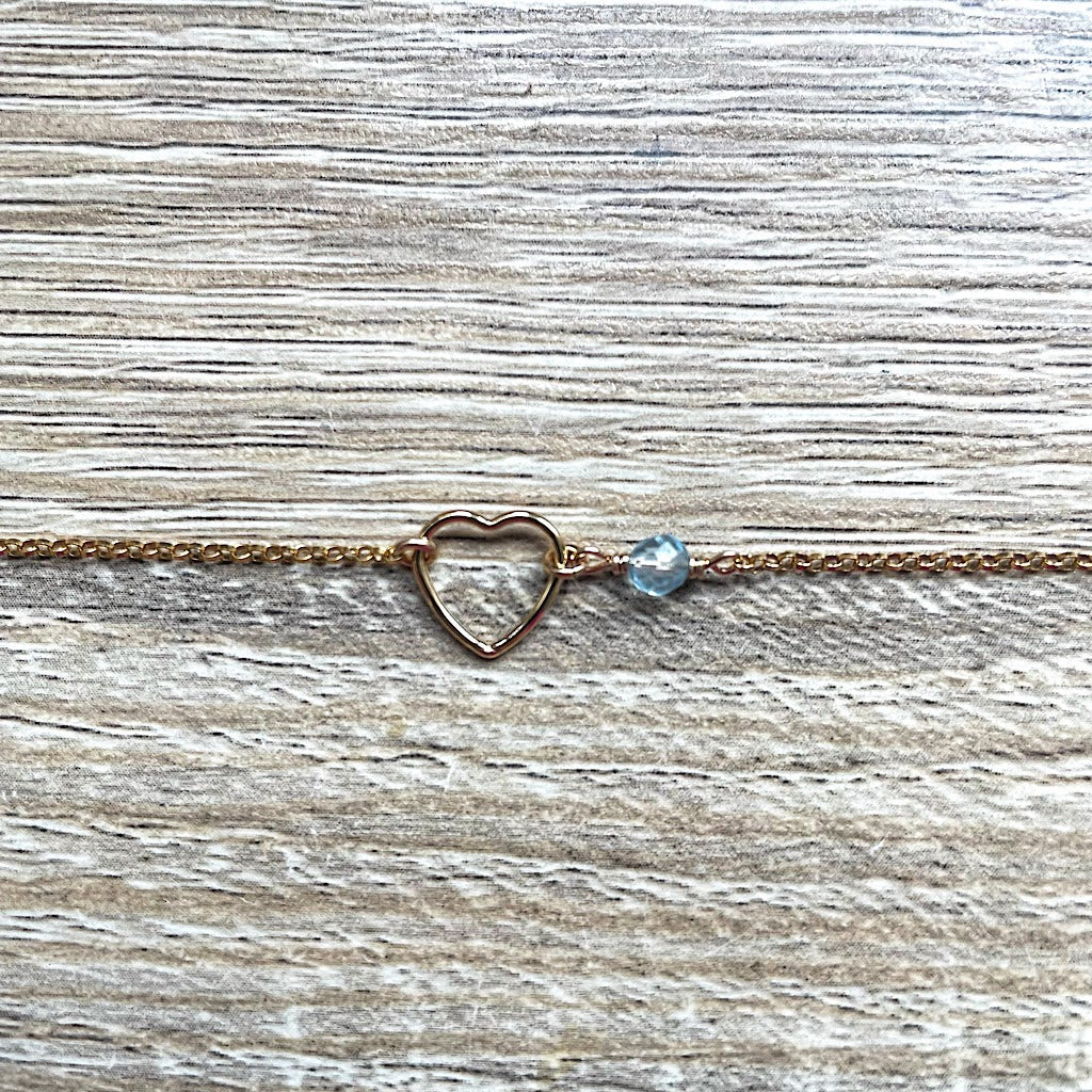 Bracelet cœur pierre de naissance Mon Cœur