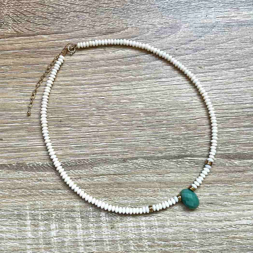 Collier Chrysoprase corail Gina
