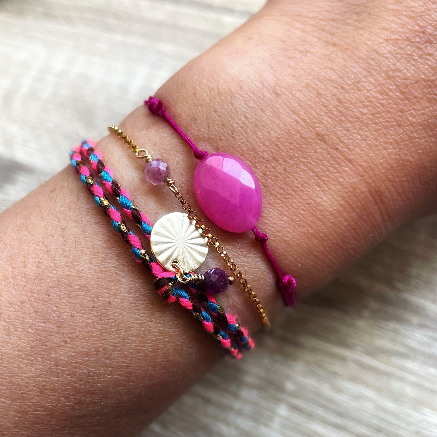 Coffret bracelets pierres naturelles Roses