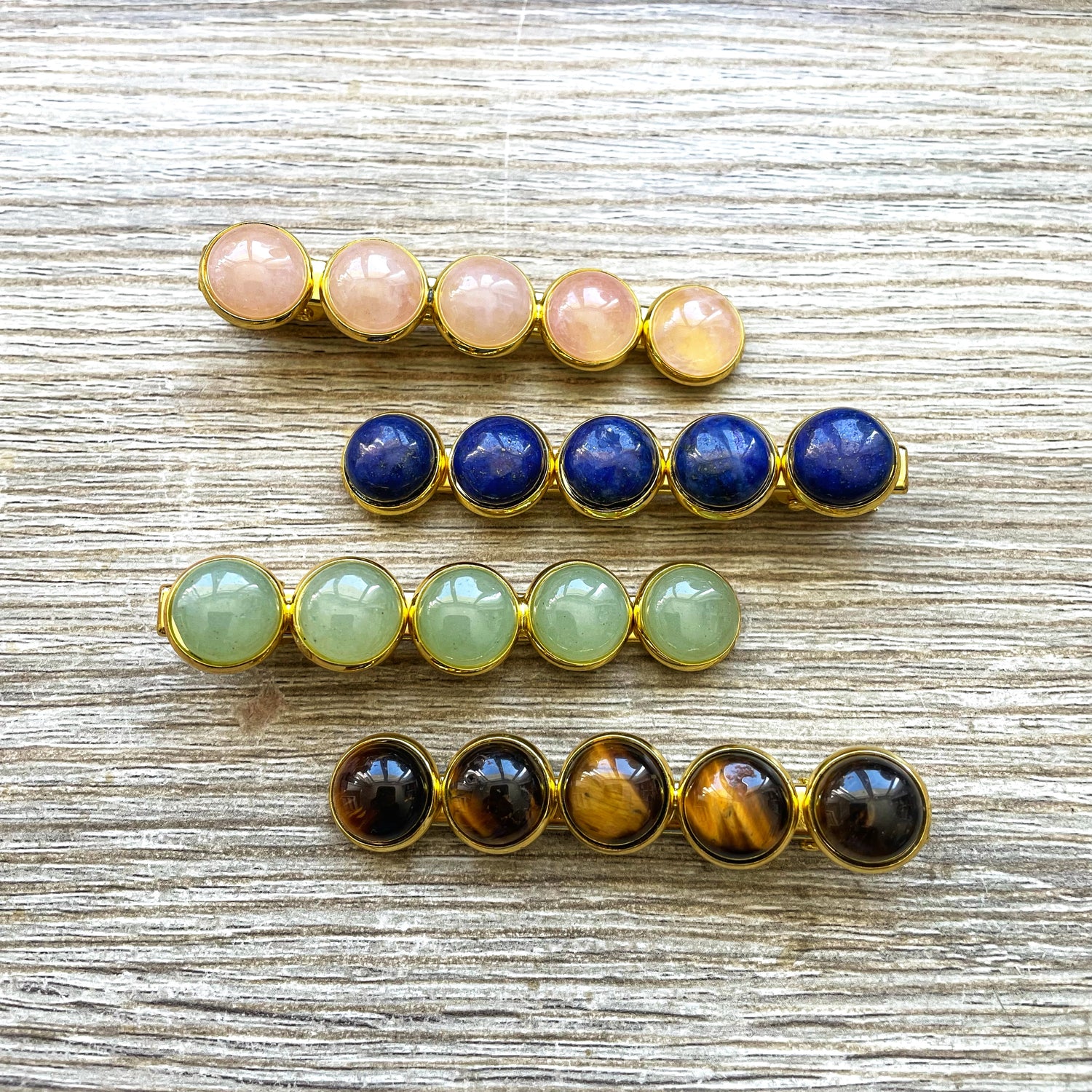 Barrettes en pierres naturelles