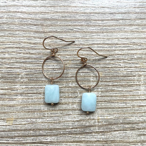 Boucles d’oreilles Amazonite plaqué or Rym