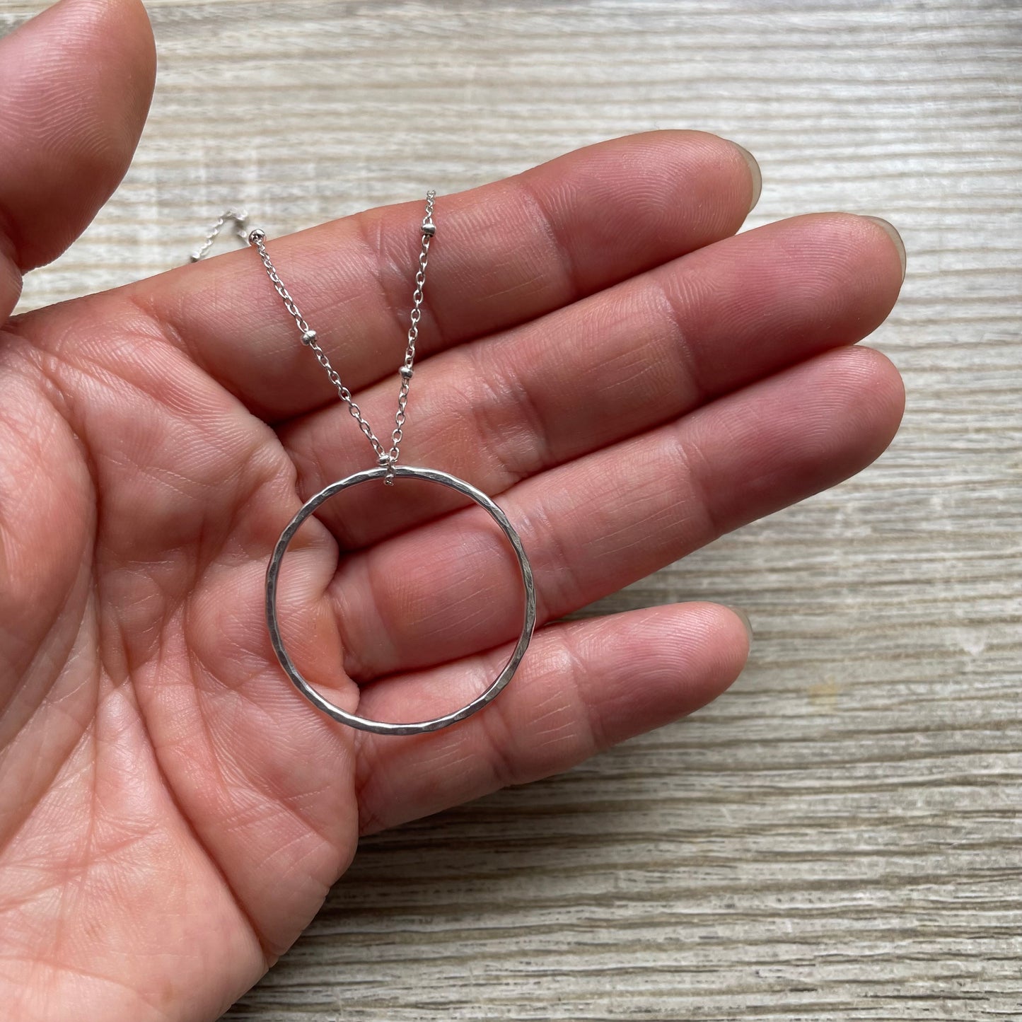Collier Cercle argent massif vide-atelier