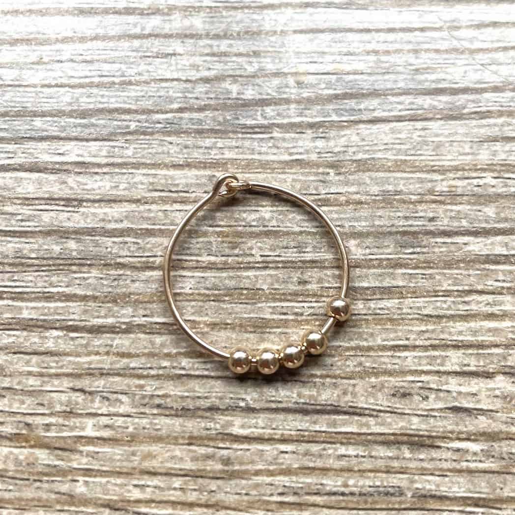 Bague d'anxiété boules dorées