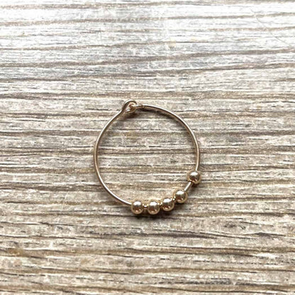 Bague d'anxiété boules dorées