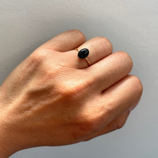 Bague fine Onyx noir