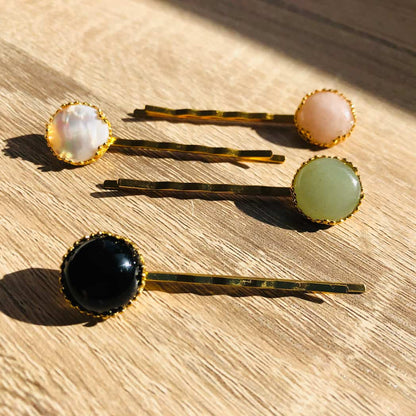 Barrette épingle Onyx noir