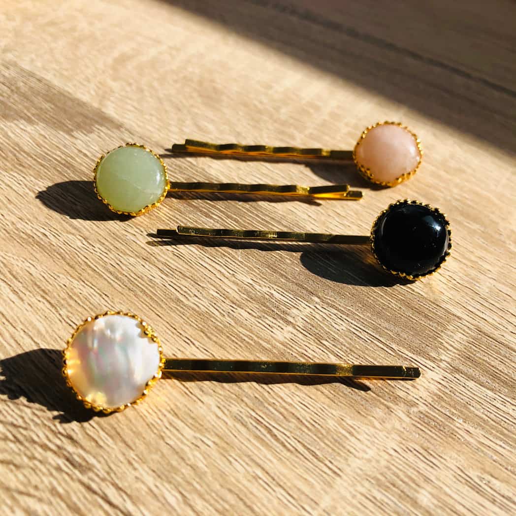 Barrette épingle Nacre blanche