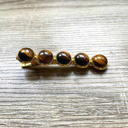 Barrette pince Œil de Tigre