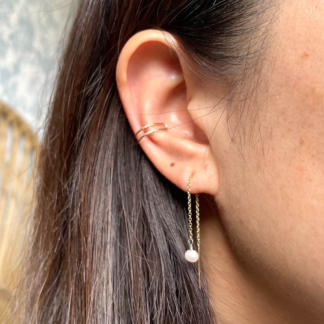 Manchette d'oreille Ear cuff et bijou d'oreille perle