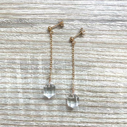 Boucles d'oreilles Cristal de roche taille Herkimer