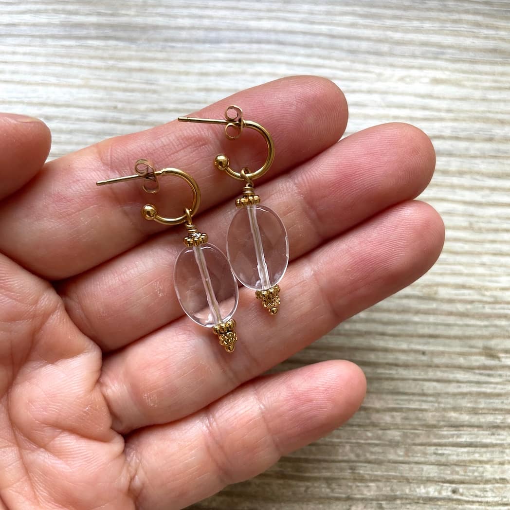 Boucles d’oreilles en Cristal de roche