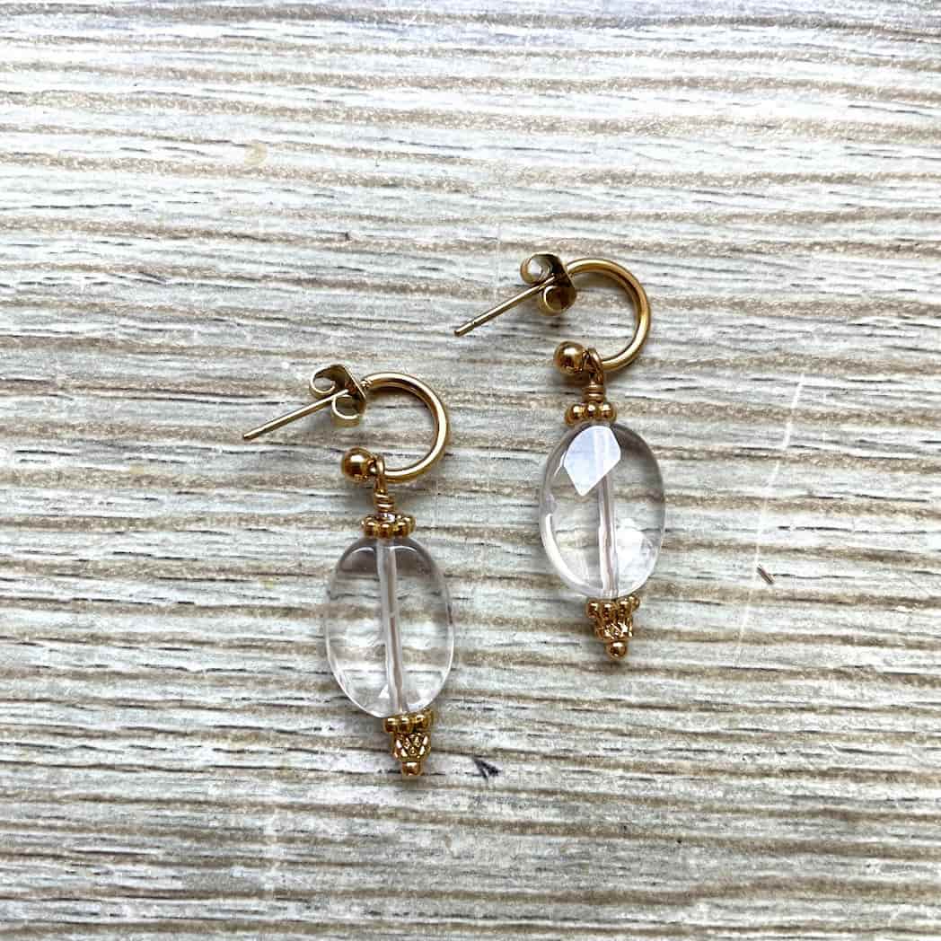 Boucles d’oreilles en Cristal de roche