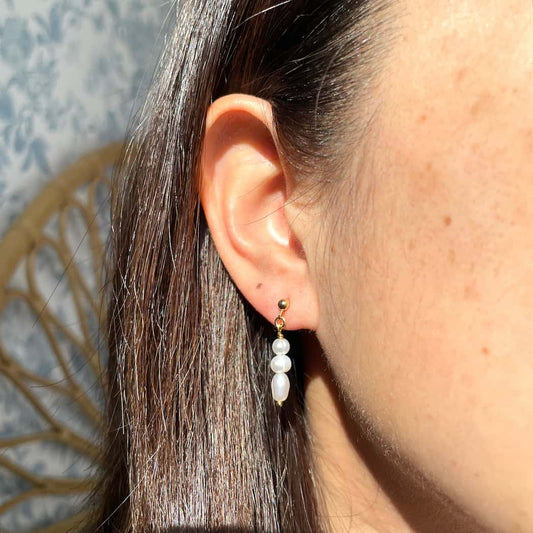 Boucles d'oreilles en perles blanches