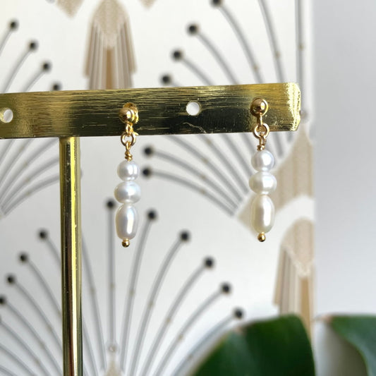 Boucles d'oreilles en perles blanches