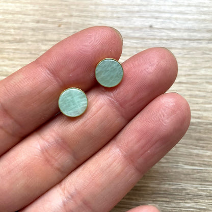 Boucles d'oreilles puces en Amazonite