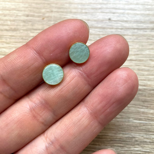 Boucles d'oreilles puces en Amazonite