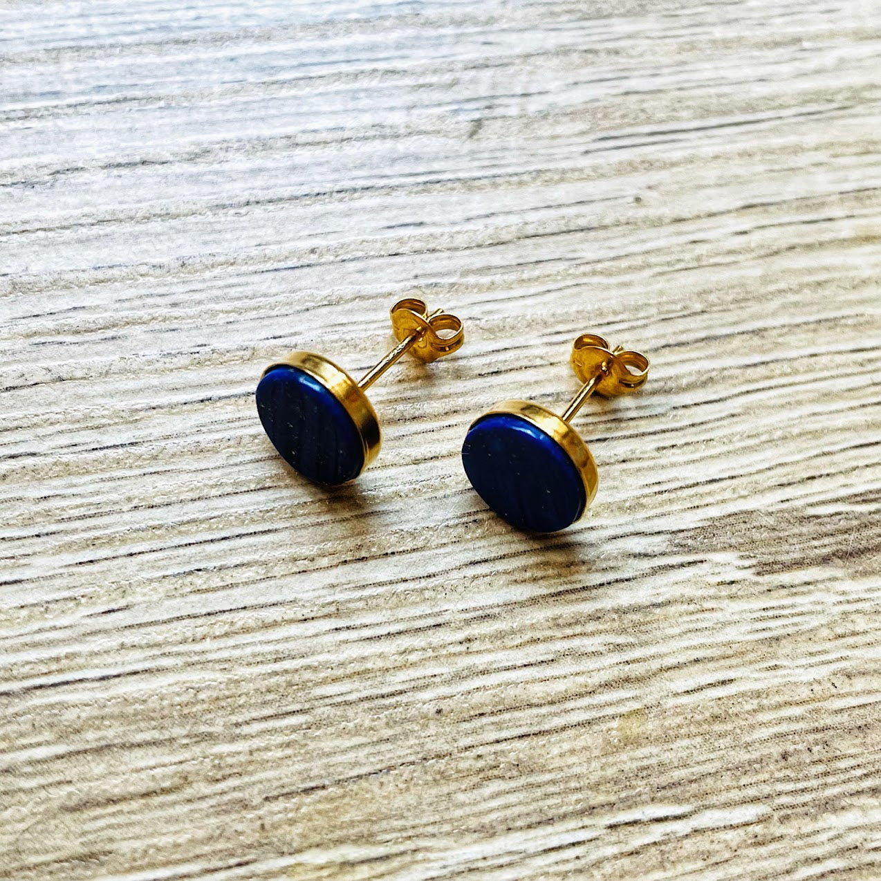 Boucles d'oreilles puces Lapis Lazuli