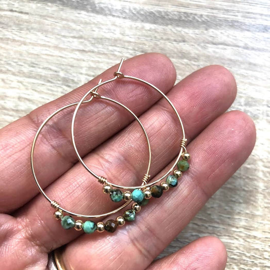 Boucles d'oreilles en Turquoise africaine