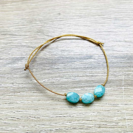 Bracelet Amazonite nœud coulissant