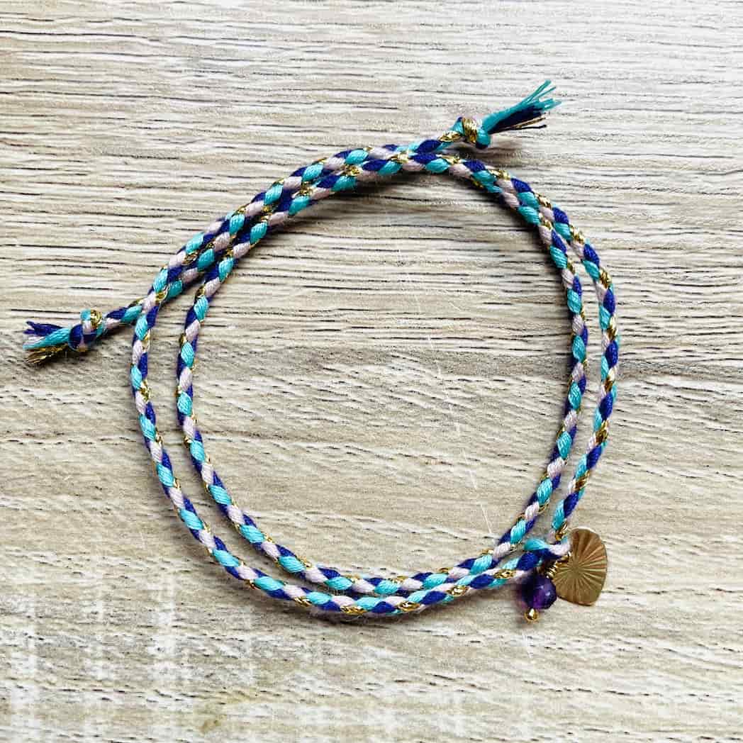 Bracelet en Améthyste violet, pierre de naissance du mois de Février