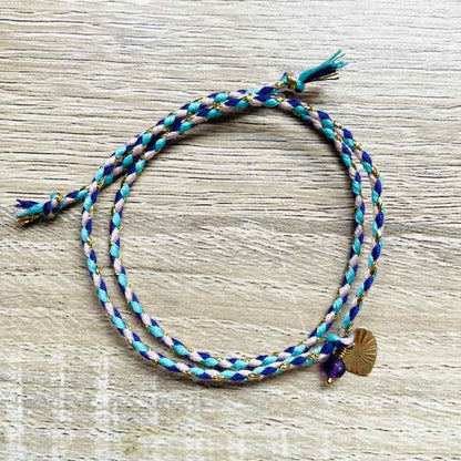 Bracelet en Améthyste violet, pierre de naissance du mois de Février