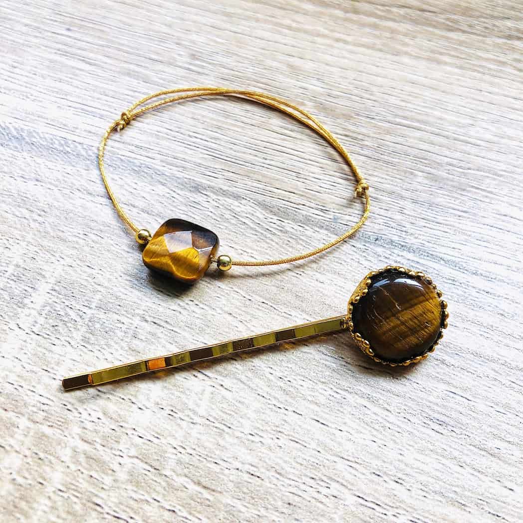 Barrette épingle pierre naturelle Margaux
