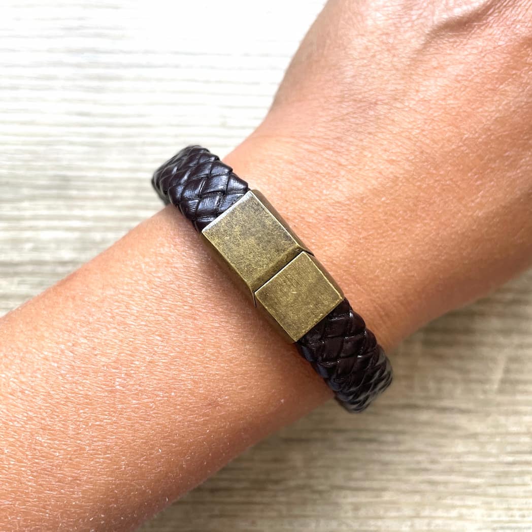 Bracelets homme cuir tressé